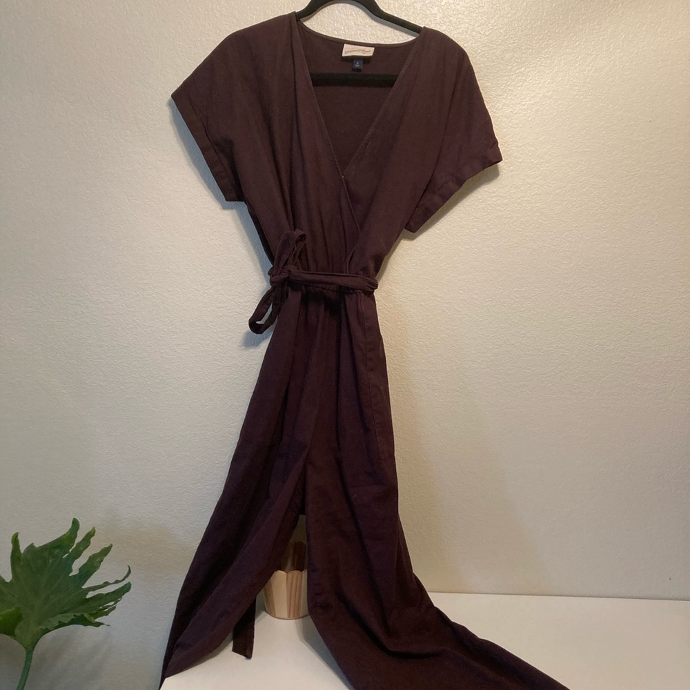 Brown Wrap Jumpsuit!